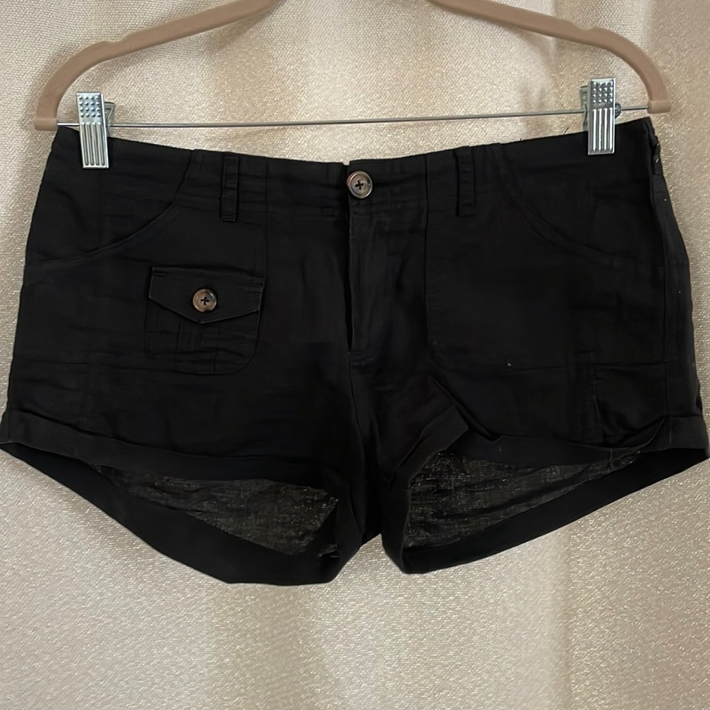 Swell linen black shorts